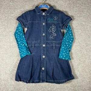 Vintage Harley Davidson toddler girls 4t layered denim dress